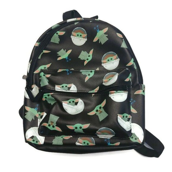 Bioworld Handbags - Bioworld Star Wars The Mandalorian MINI Backpack Black Grogu Baby Yoda 11" x 9"